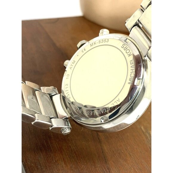 Michael Kors Women's Watch MK5353 Parker Silver Steel Chronograph Gemmed USED - Picture 6 of 14